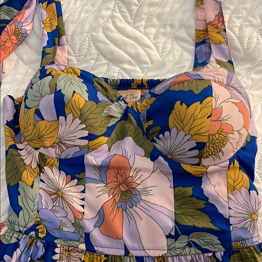 Band of the Free Floral Dress in Blue and Pink - Picture 2 of 5